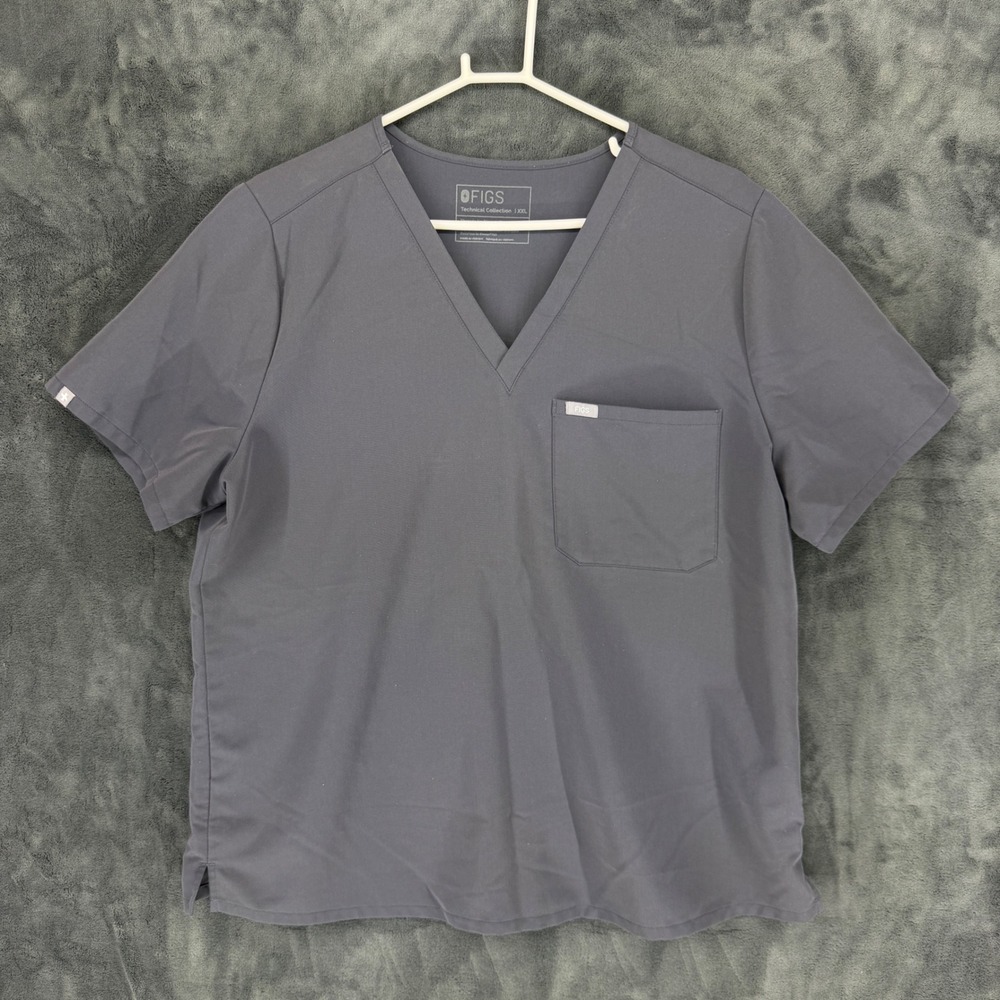 FIGS Catarina One-Pocket Scrub Top‎ Graphite Gray XXL FW1000 Women V-Neck